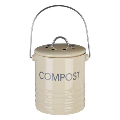 Cream Compost Bin With Handle