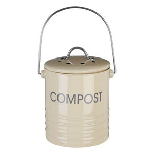 Cream Compost Bin With Handle