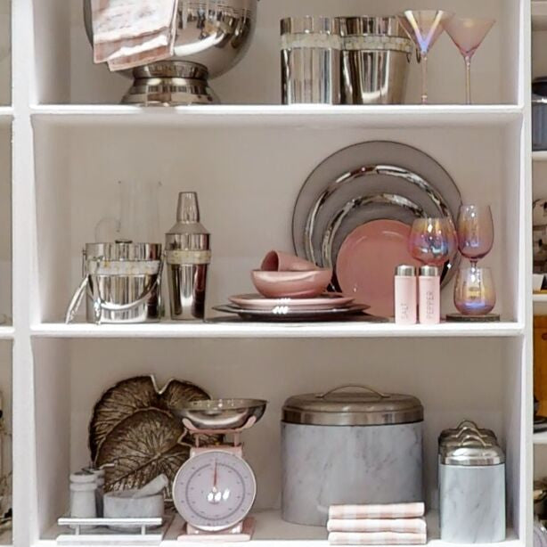 Easton 4 Piece Marble Effect Kitchen Storage Set