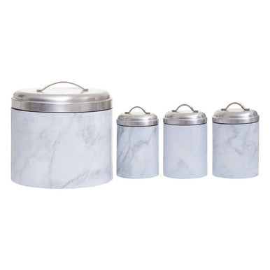 Easton 4 Piece Marble Effect Kitchen Storage Set