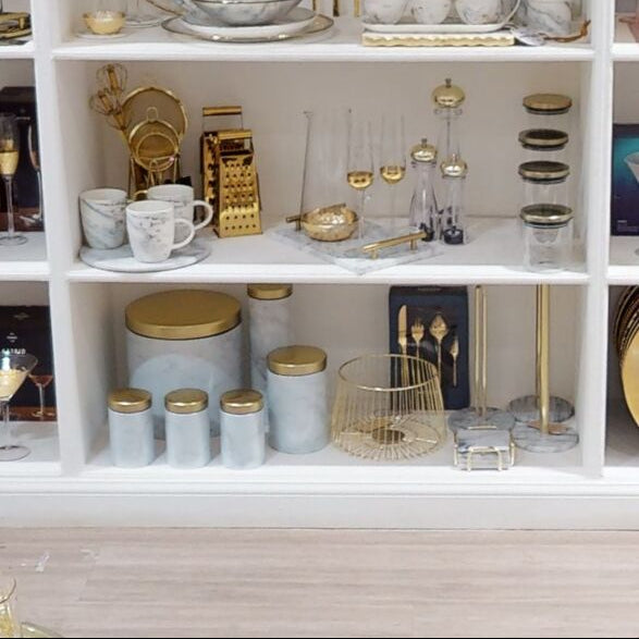 Easton 5 Piece Kitchen Storage Set In Marble Effect