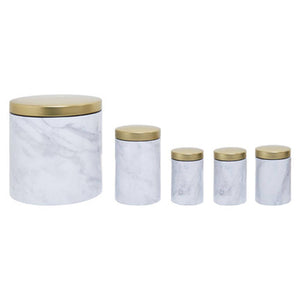 Easton 5 Piece Kitchen Storage Set In Marble Effect