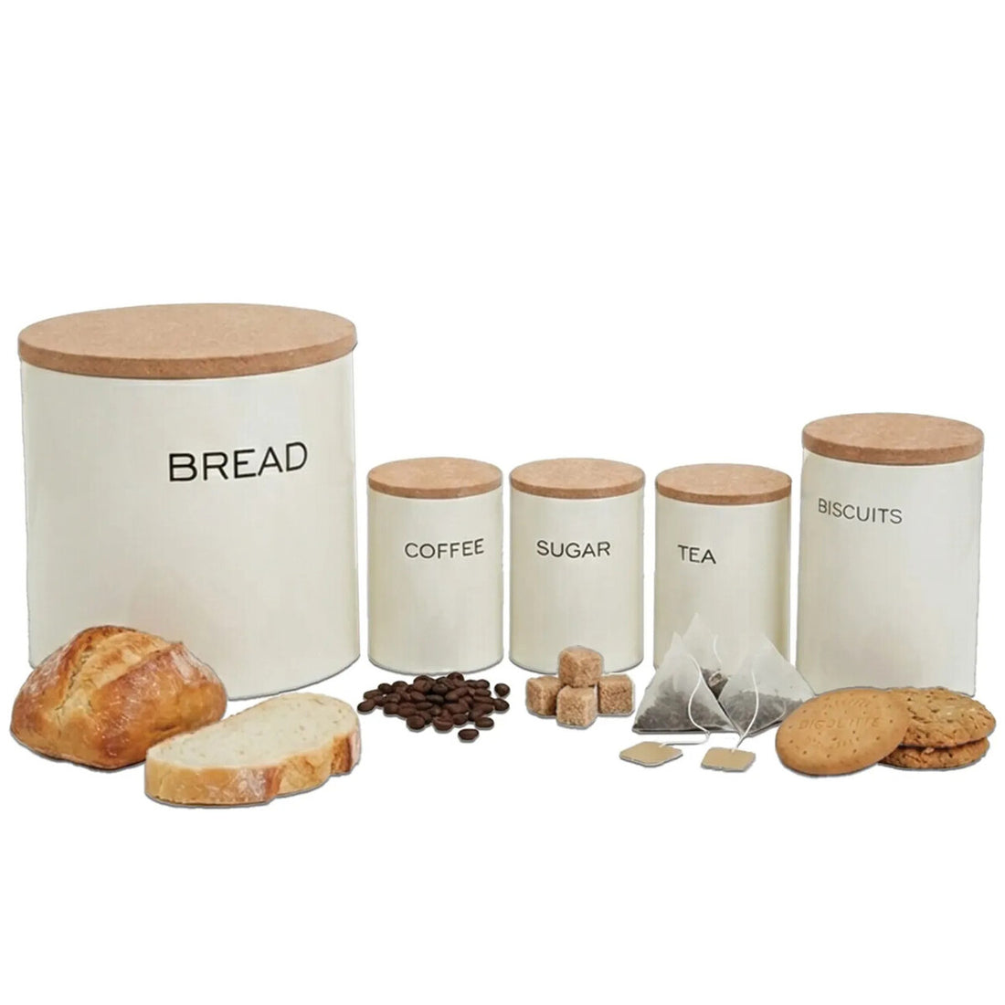 Easton 5 Piece Kitchen  Storage Set in Cream