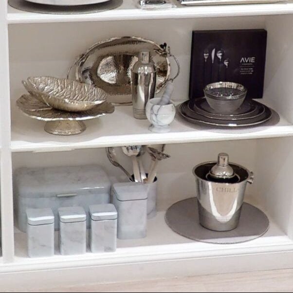 Easton 5 Piece Marble Effect Kitchen Storage Set