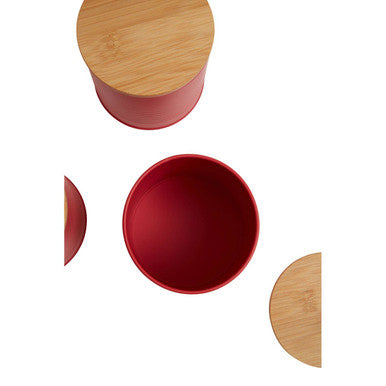 Set Of Three Alton Red Cannisters