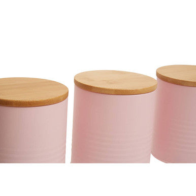 Set Of Three Alton Pink Cannisters
