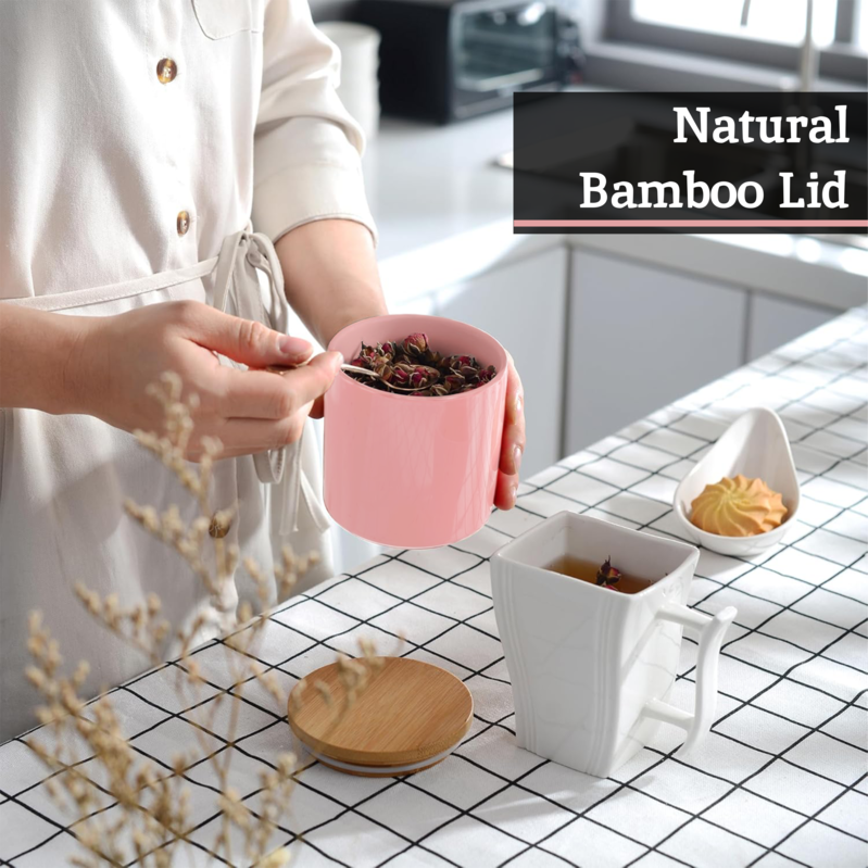 Set Of Three Alton Pink Canisters