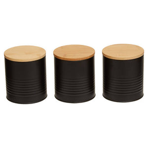 Set Of Three Alton Black Canisters