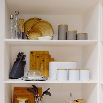 Set Of Three Alton White Canisters