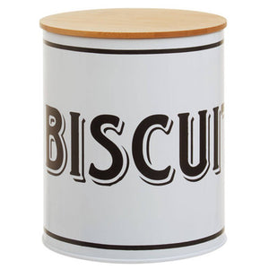 White Metal Biscuit Canister | Grocer