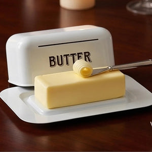 White Metal Butter Dish | Grocer
