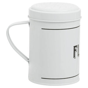 Grocer White Metal Flour Shaker