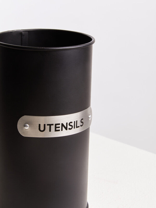 Liberty Black Enamel Utensil Holder