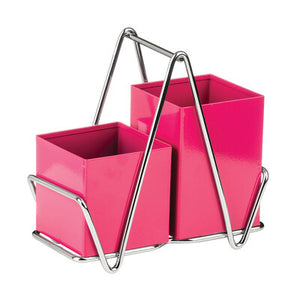 2 Compartment Hot Pink Cutlery Caddy | Cutlery Caddy 2 Compartment