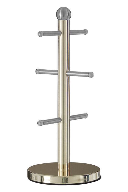 Hirano 6 Cup Gold Finish Mug Tree