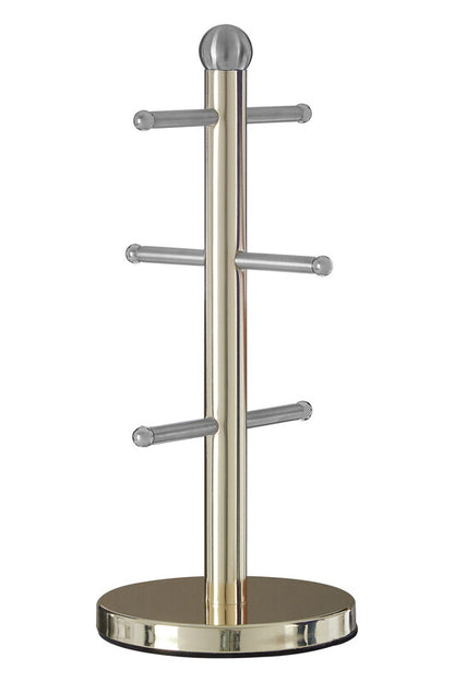 Hirano 6 Cup Gold Finish Mug Tree