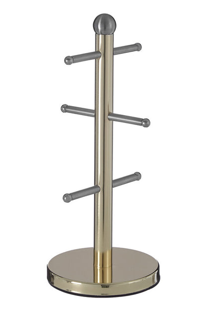 Hirano 6 Cup Gold Finish Mug Tree