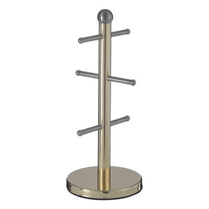 Hirano 6 Cup Gold Finish Mug Tree