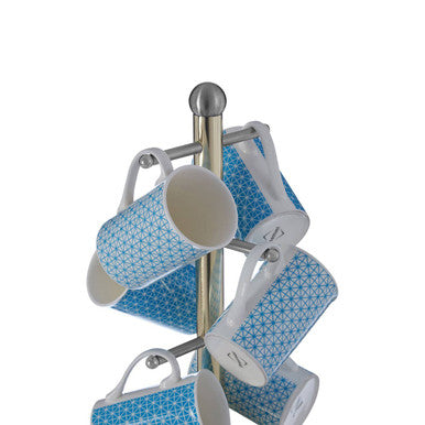 Hirano 6 Cup Gold Finish Mug Tree
