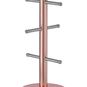 6 Cup Copper Finish Mug Tree | Hirano