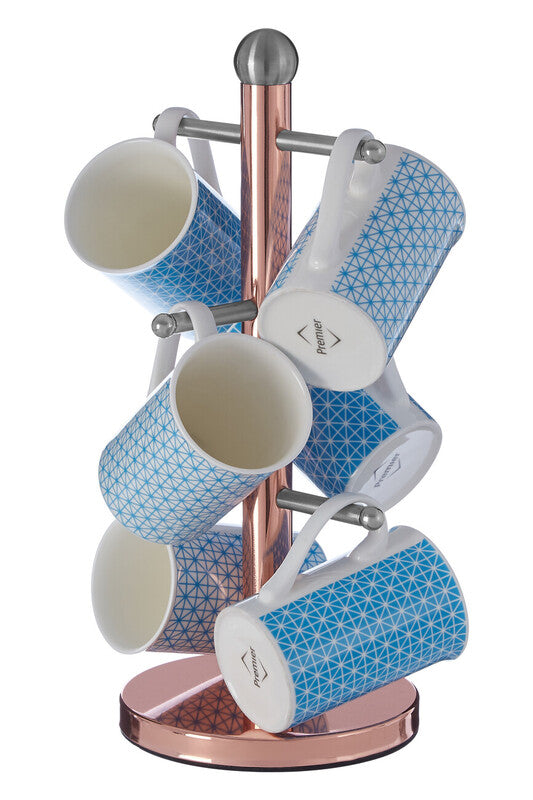 Hirano 6 Cup Copper Finish Mug Tree