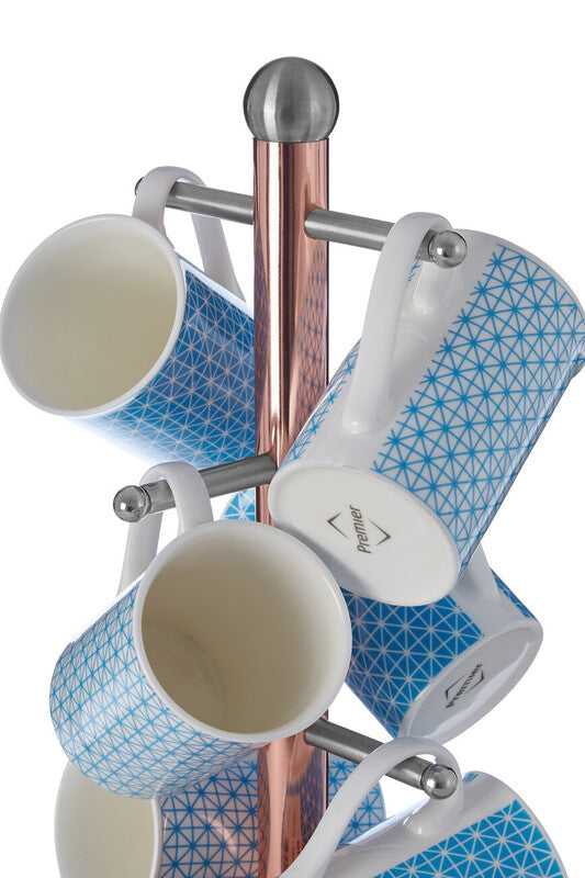 Hirano 6 Cup Copper Finish Mug Tree