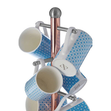 Hirano 6 Cup Copper Finish Mug Tree