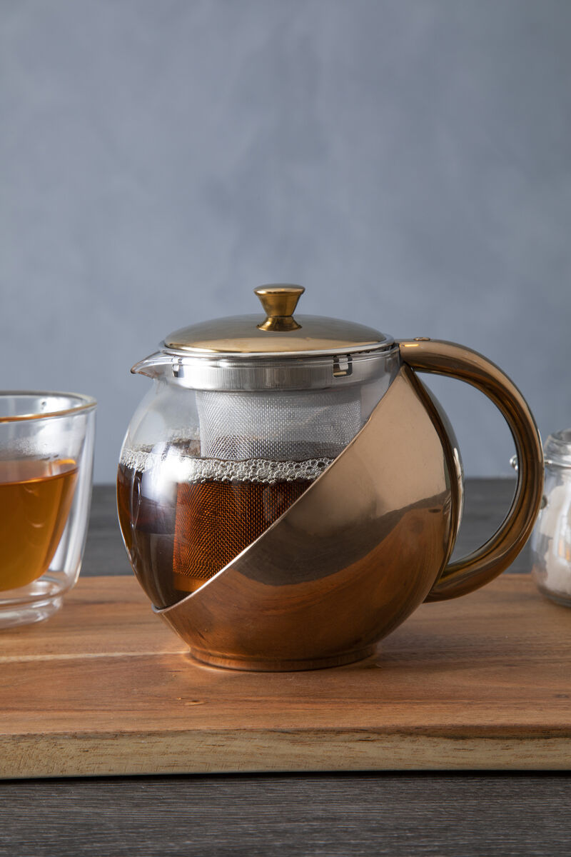 Fuso Stainless Steel Teapot With Copper Finished Infuser