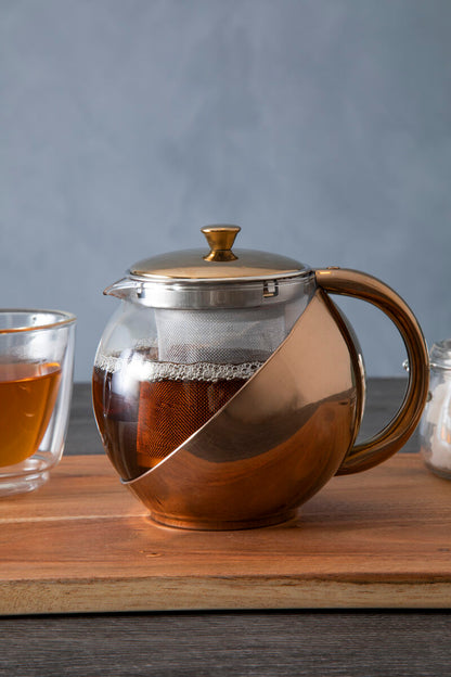 Fuso Stainless Steel Teapot With Copper Finished Infuser