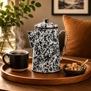 Black and White Patterned Coffee Pot | Hygge