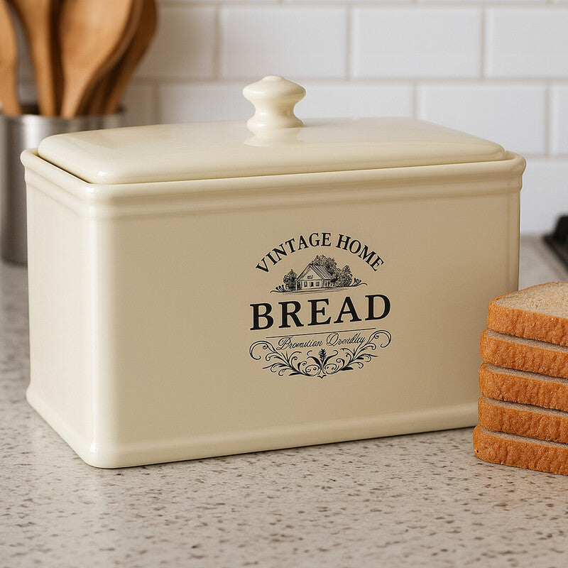 Vintage Home Cream Ceramic Bread Bin