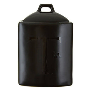 Stoneware Tea Canister | Black Text