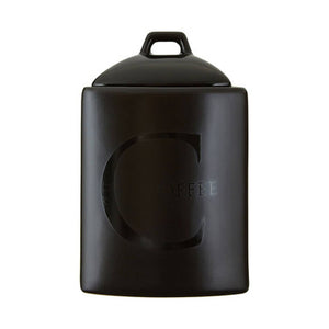 Stoneware Coffee Canister | Black Text