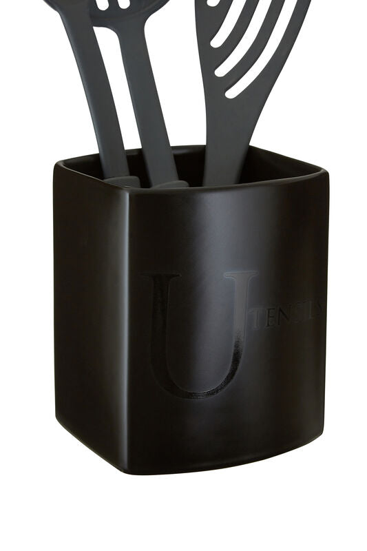 Black Text Utensil Holder