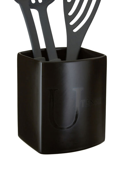 Black Text Utensil Holder