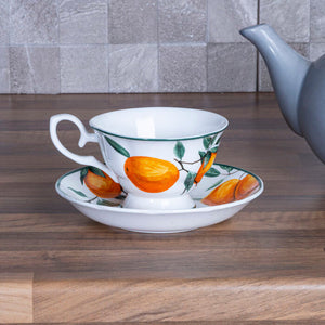 Orange Grove Cup and Saucer | Orchard Fruits