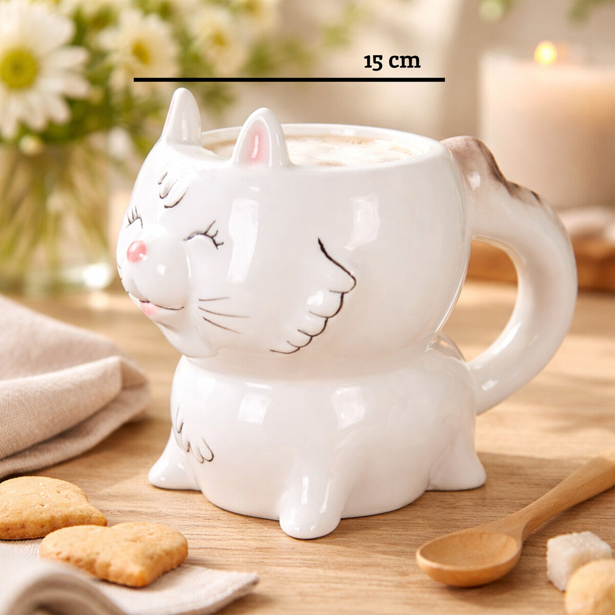 Gigil White Cat Mug