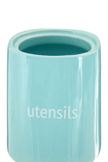 Fletcher Blue Ceramic Utensil Holder