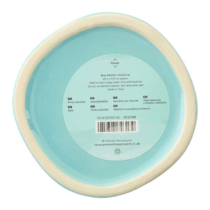 Fletcher Blue Ceramic Utensil Holder