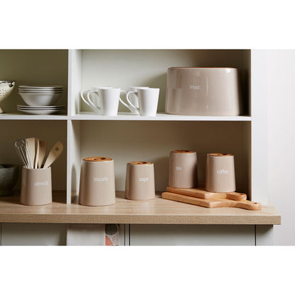 Fletcher Beige Ceramic Tea Canister