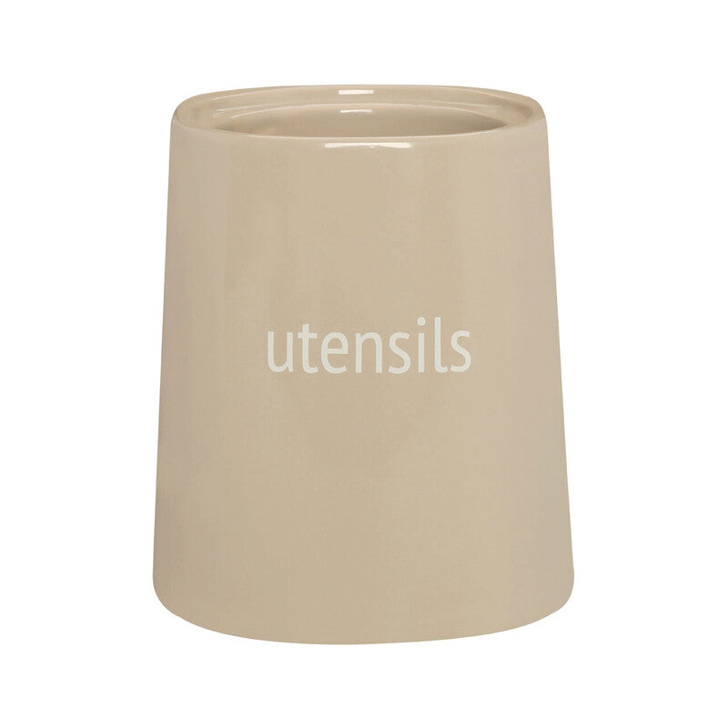 Fletcher Beige Ceramic Utensils Holder