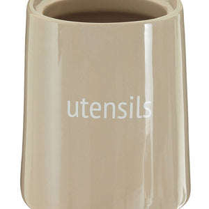 Beige Ceramic Utensils Holder | Fletcher