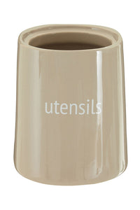 Fletcher Beige Ceramic Utensils Holder