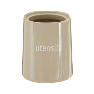 Fletcher Beige Ceramic Utensils Holder