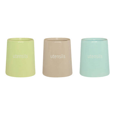 Fletcher Beige Ceramic Utensils Holder