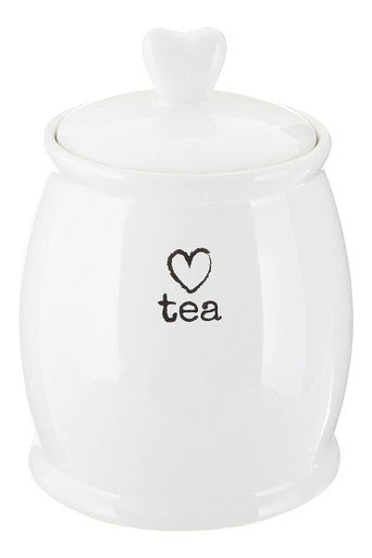 Charm White Dolomite Tea Canister