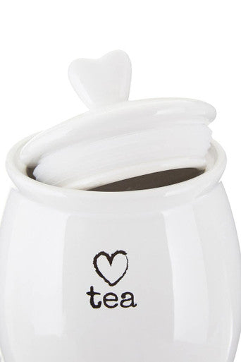 Charm White Dolomite Tea Canister