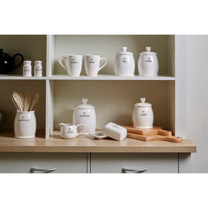 Charm White Dolomite Sugar Canister