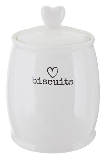 Charm White Dolomite Biscuit Canister