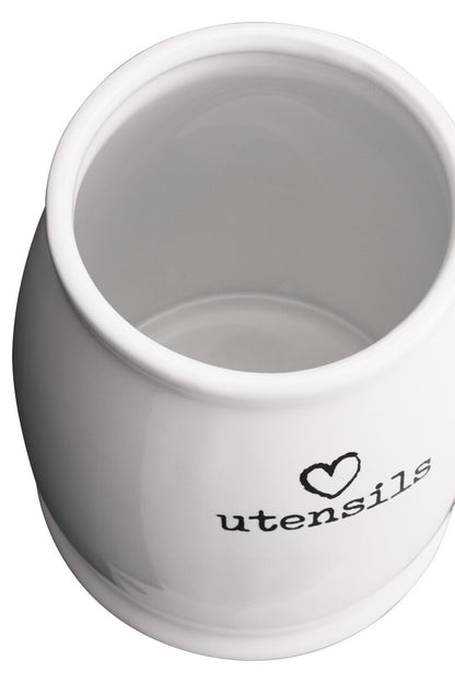 Charm White Ceramic Utensil Holder